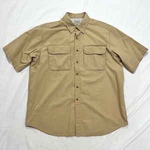 L.L. Bean Men's Khaki TropicWear Shirt w/ Velcro Pockets and Vented Back
